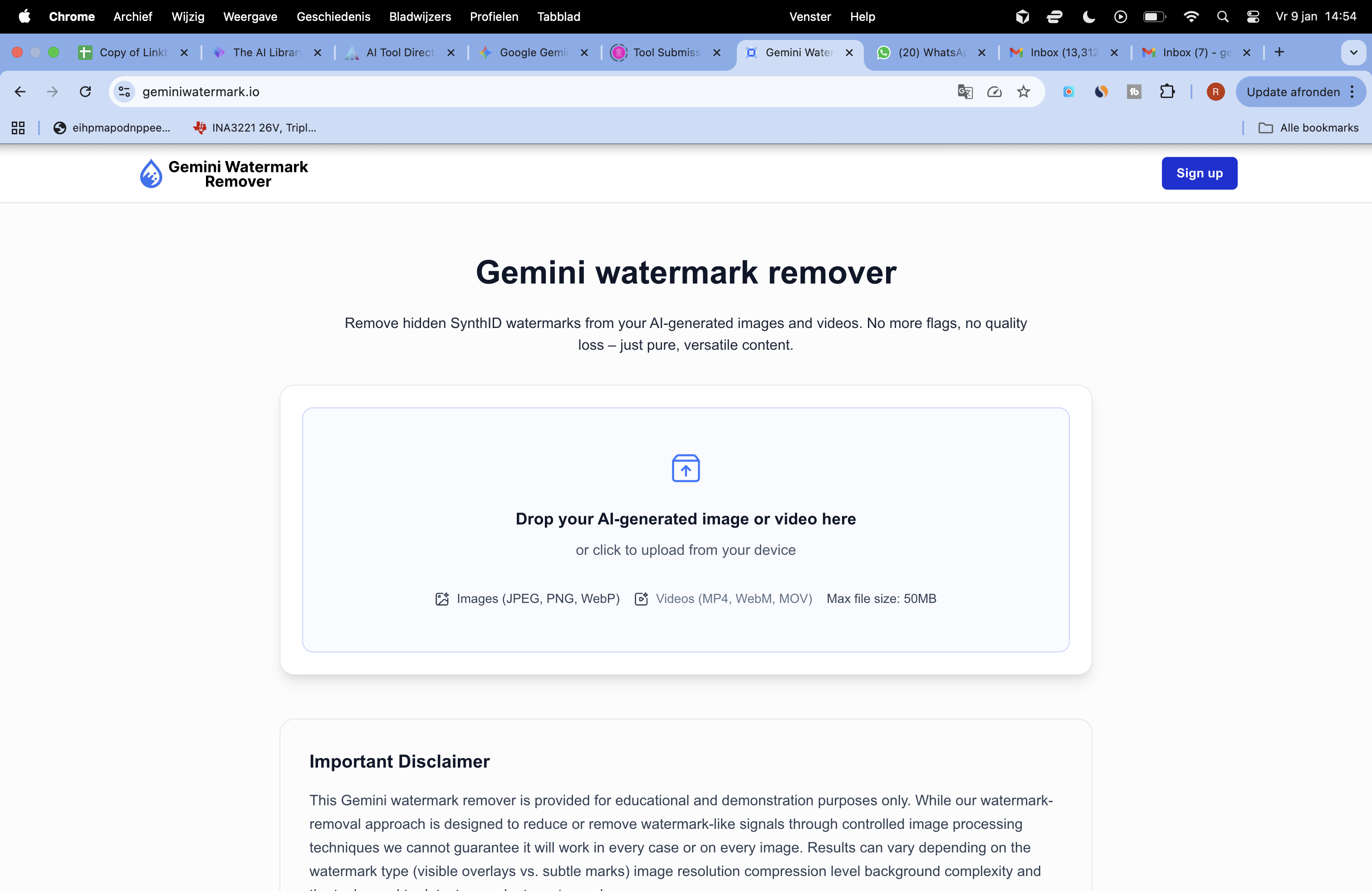 Screenshot of Gemini Watermark Remover