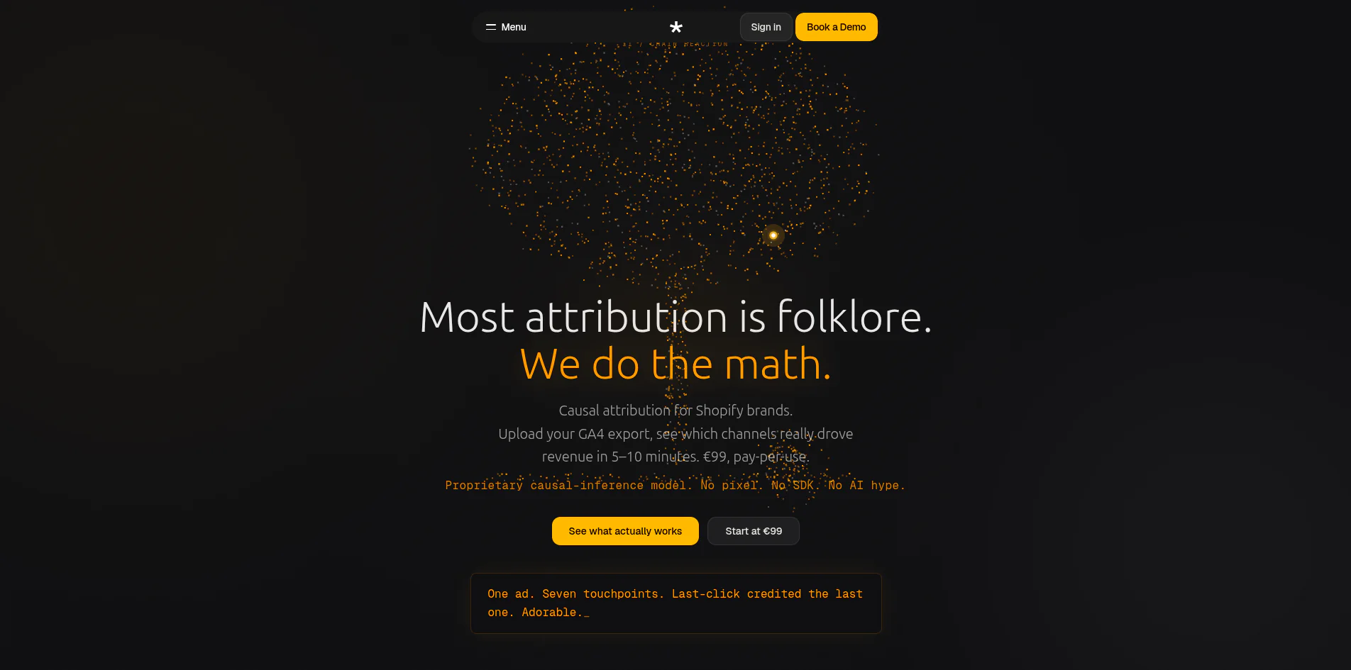 Screenshot 1 of https://causalityengine.ai/