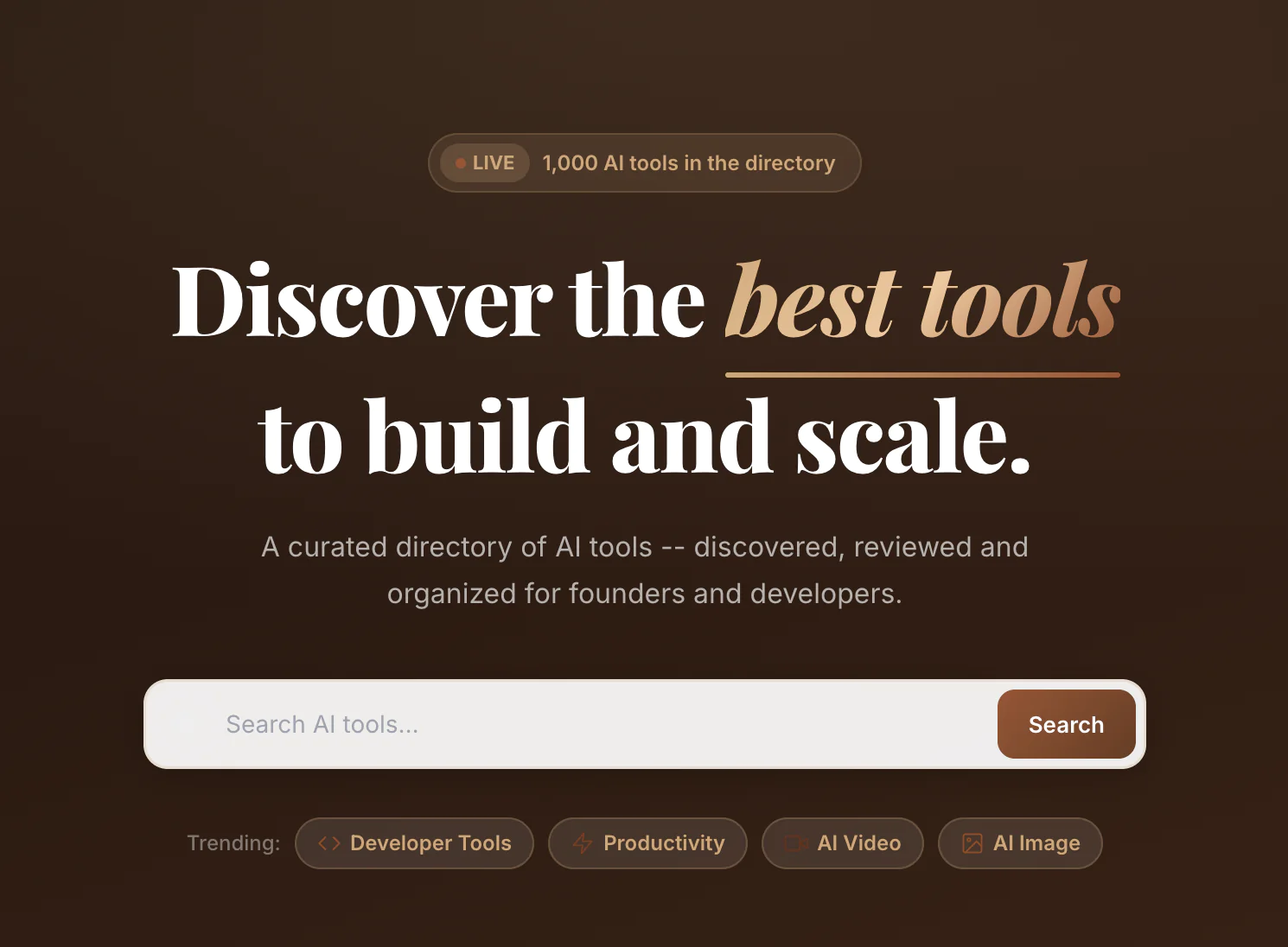 Screenshot of Directory for AI