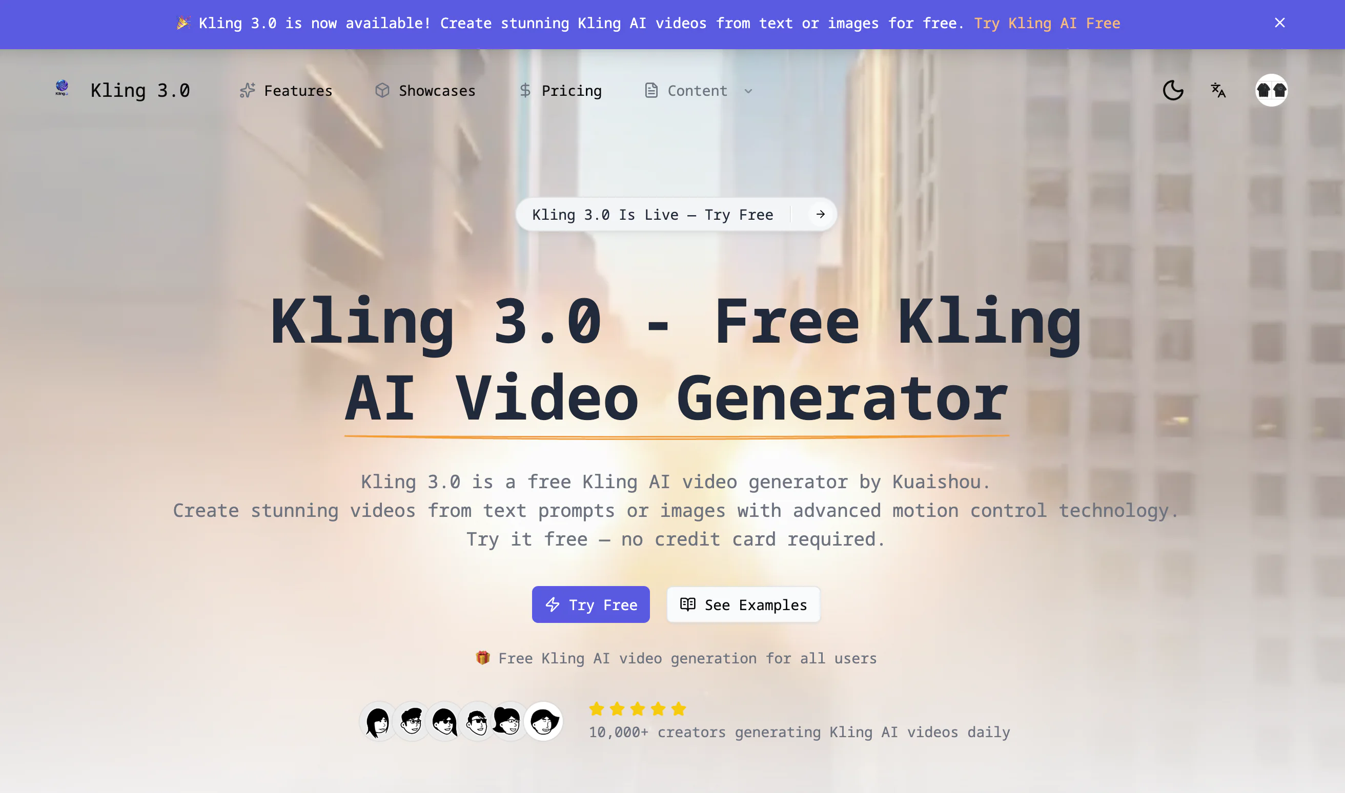 Screenshot of Kling 3.0 (Free AI Video Generator)