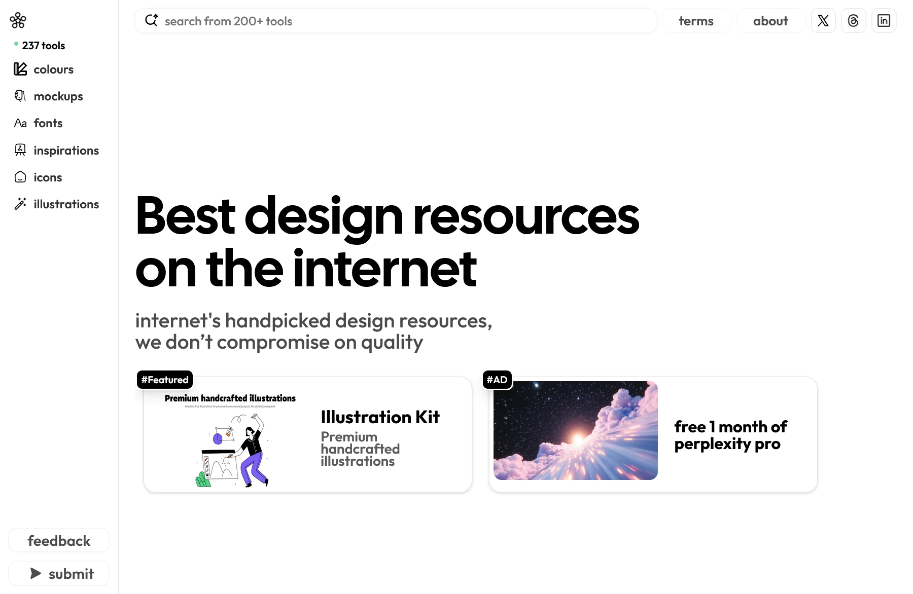 Screenshot of Design Index
