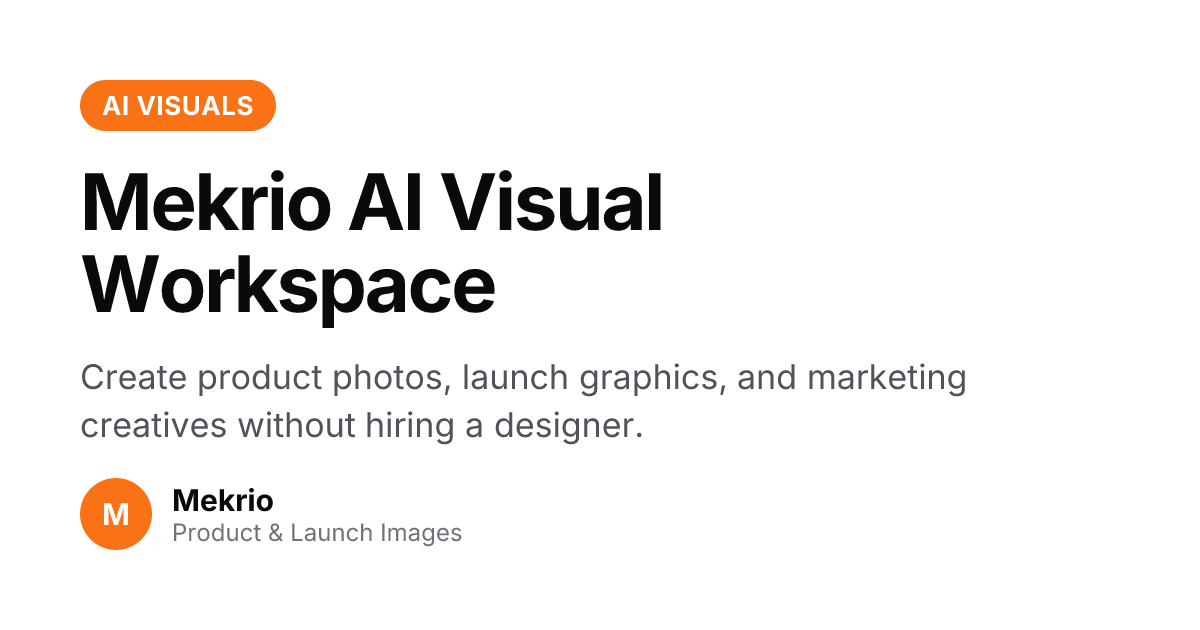 Screenshot 1 of Mekrio AI Visual Workspace