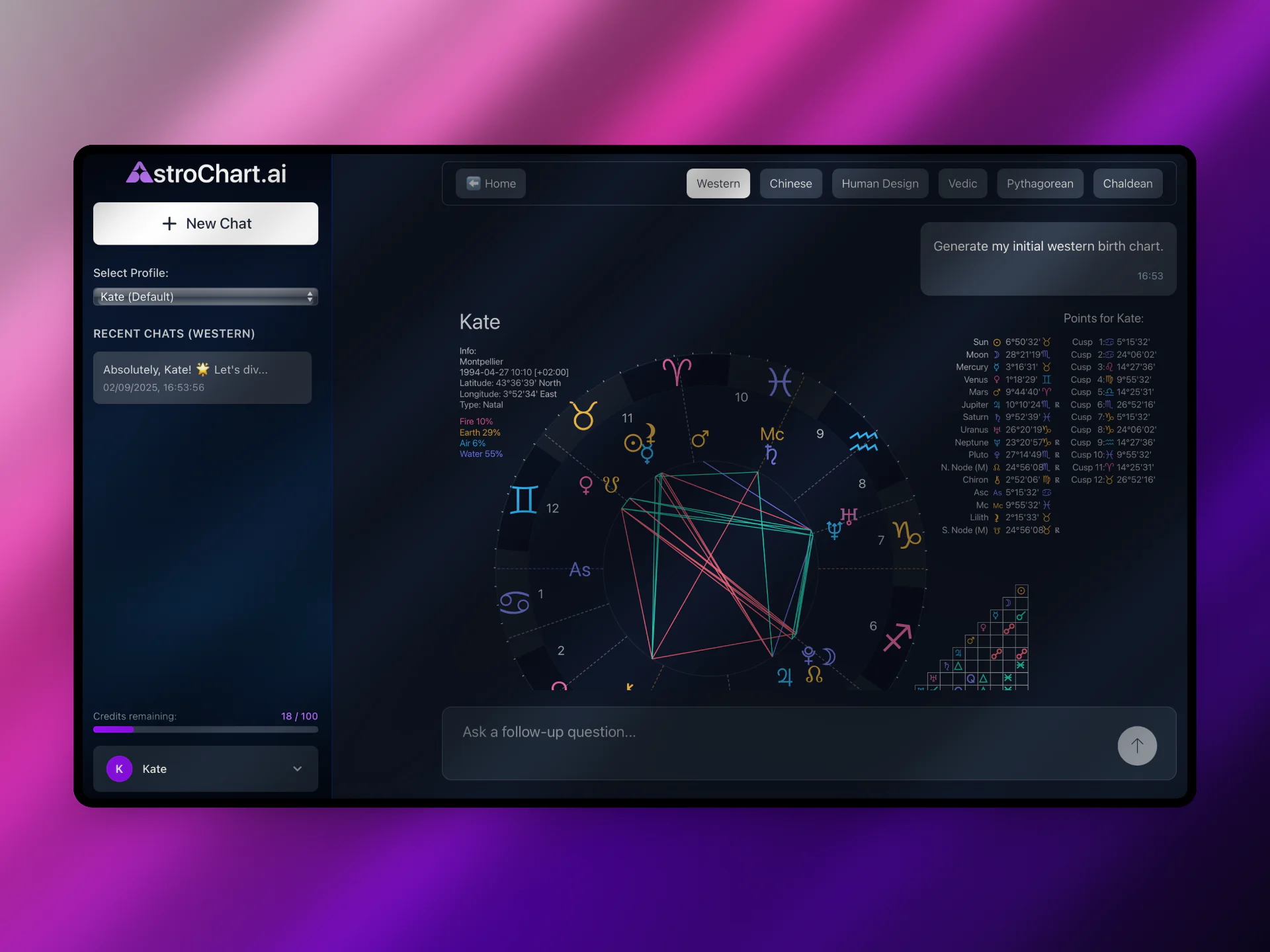 Screenshot of AstroChart.ai