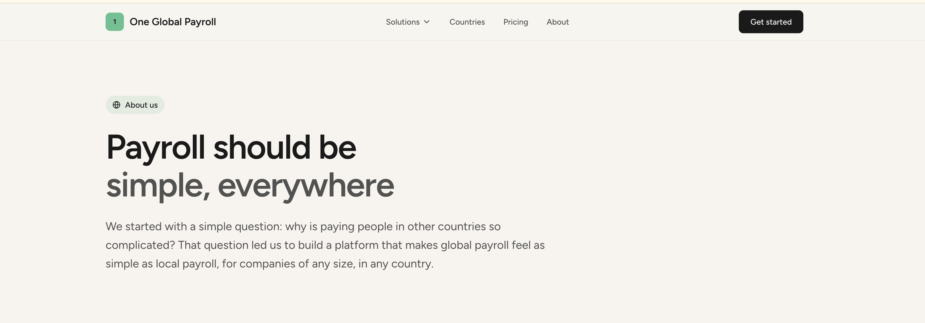 Screenshot of One Global Payroll