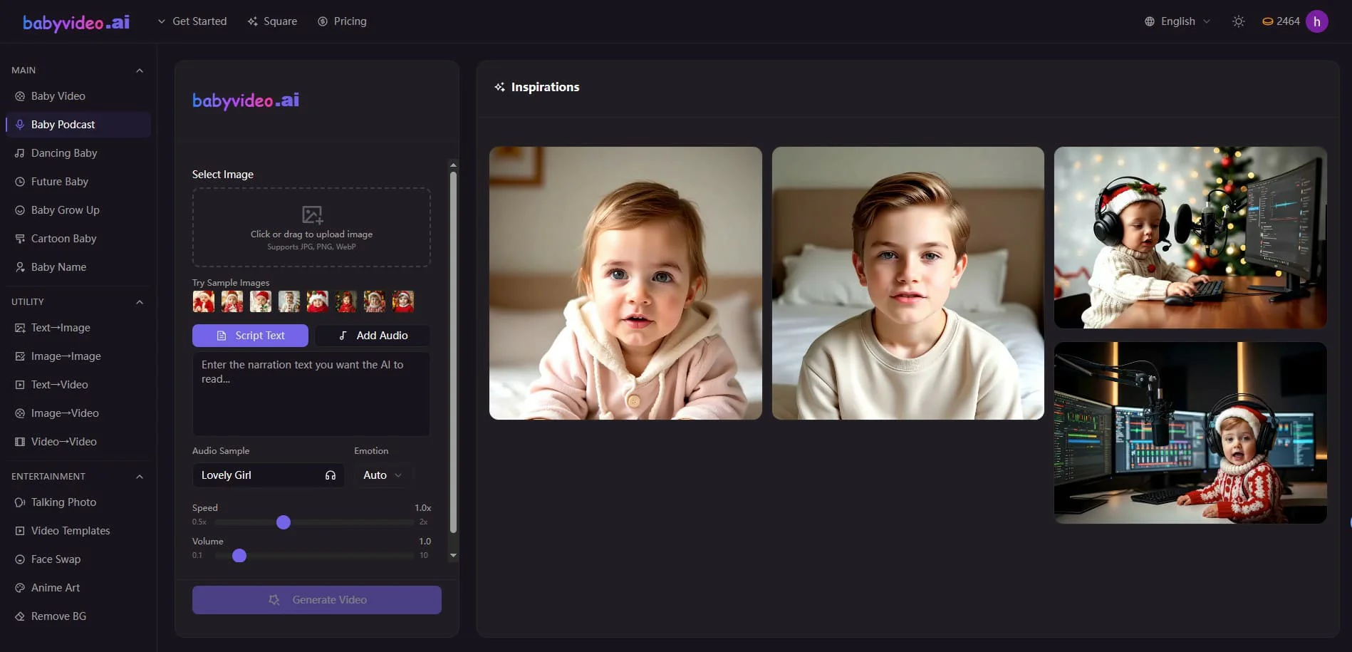 Screenshot of BabyVideo.ai