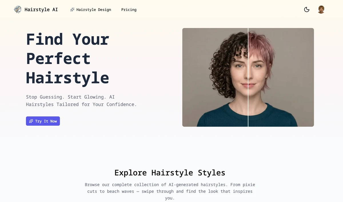 Screenshot 1 of Free AI Hairstyle Try On: 2026 Trends