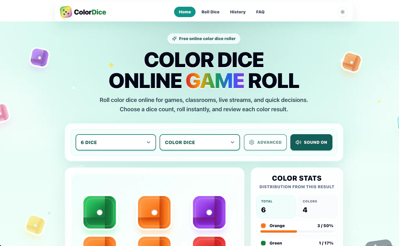 Screenshot 1 of ColorDice Online