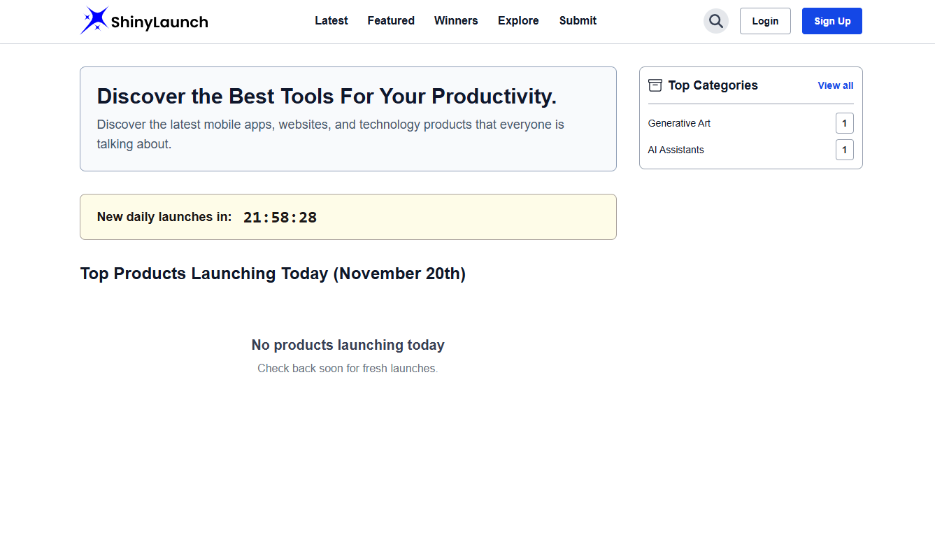 Screenshot of ShinyLaunch