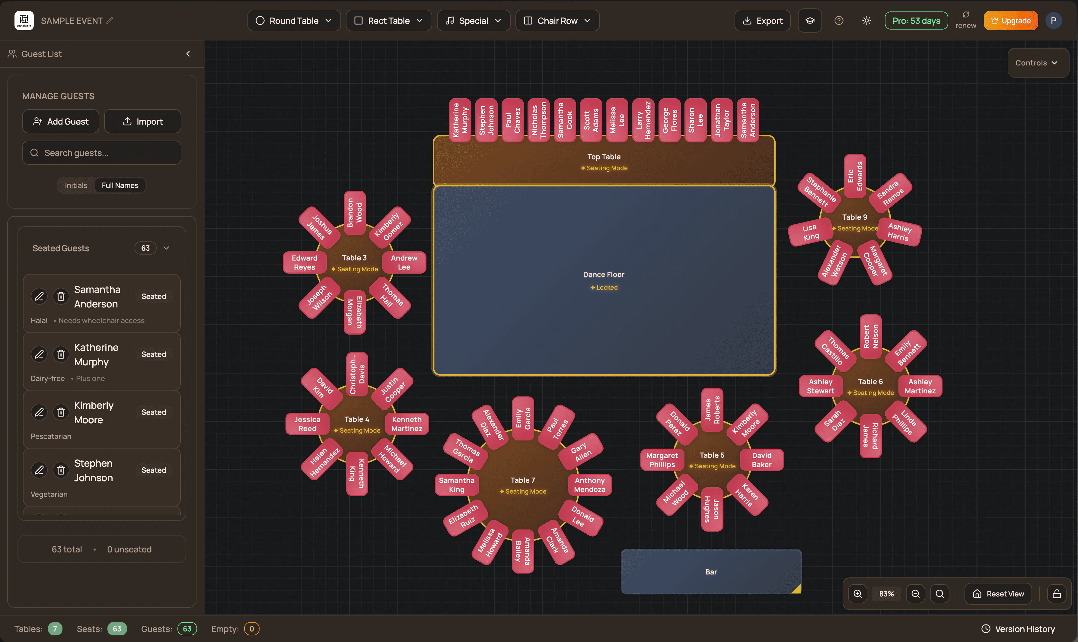Screenshot of Seatplan.io