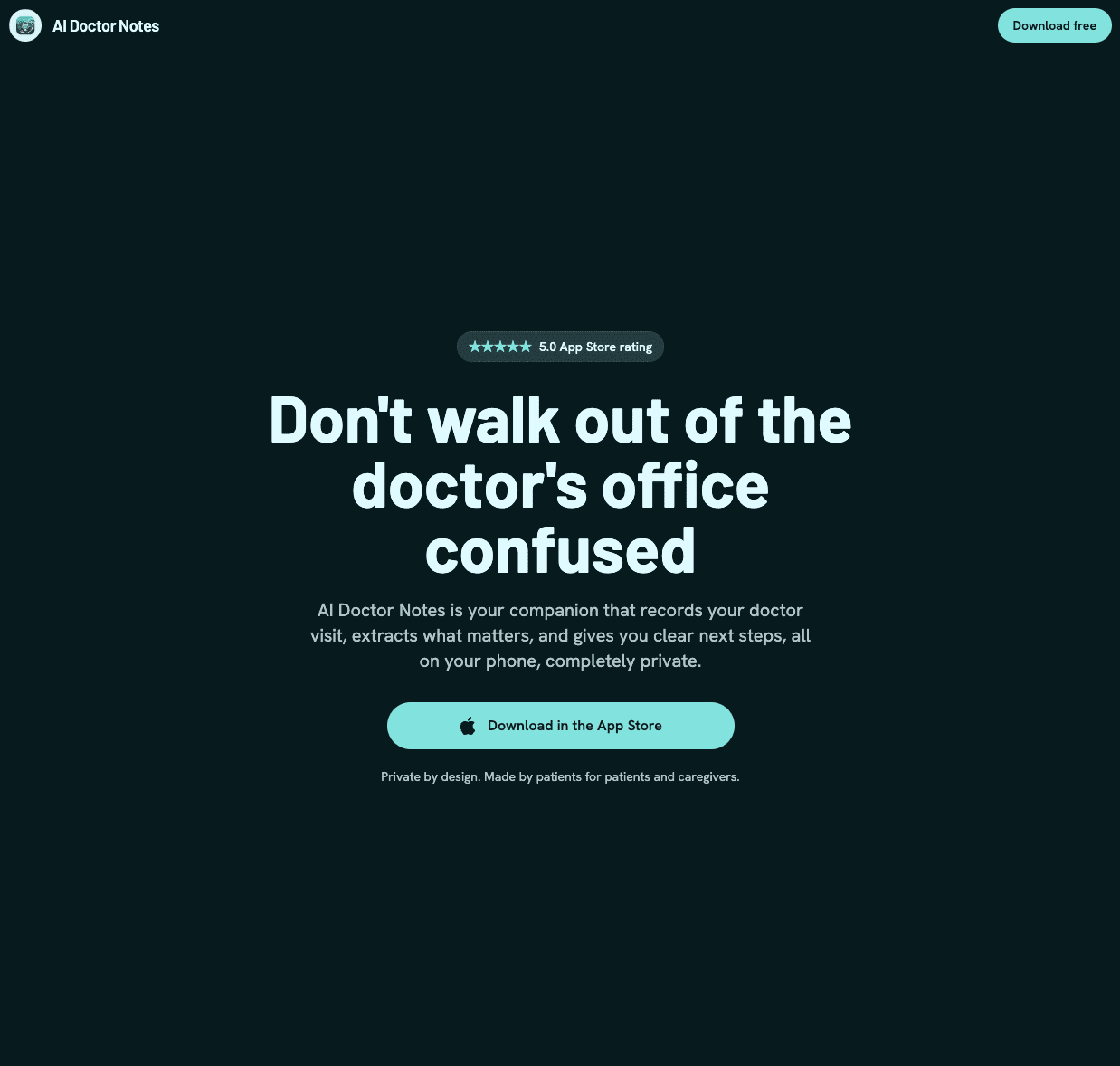 Screenshot of AI Doctor Notes