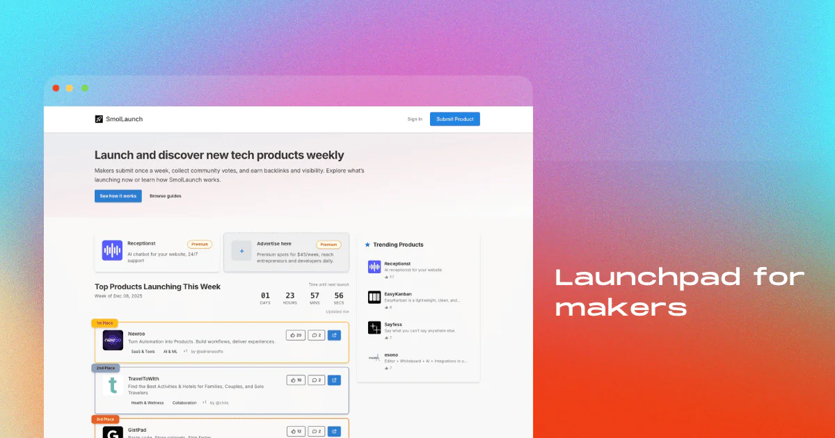 Screenshot of Smol Launch