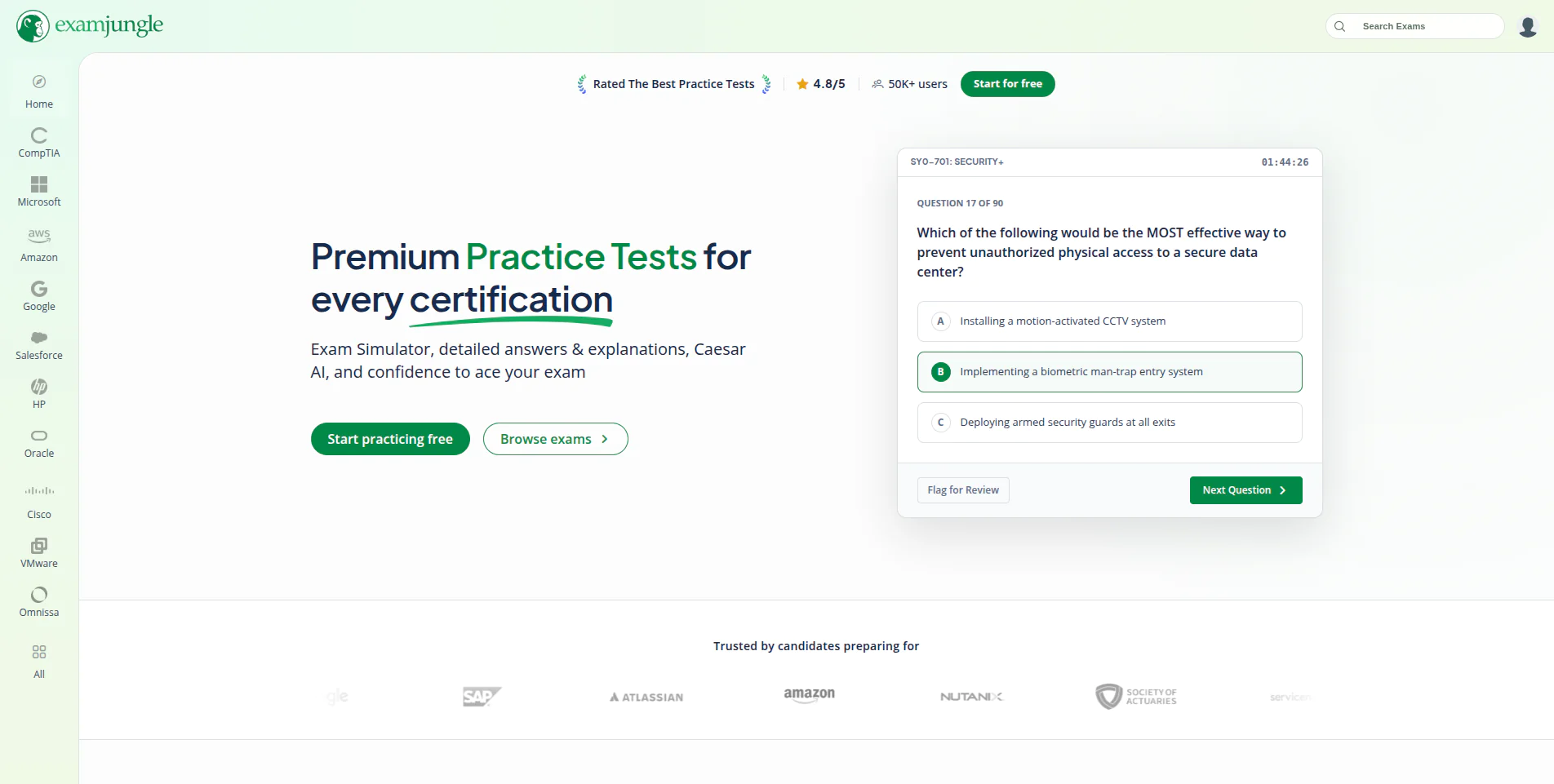 Screenshot of Exam Jungle