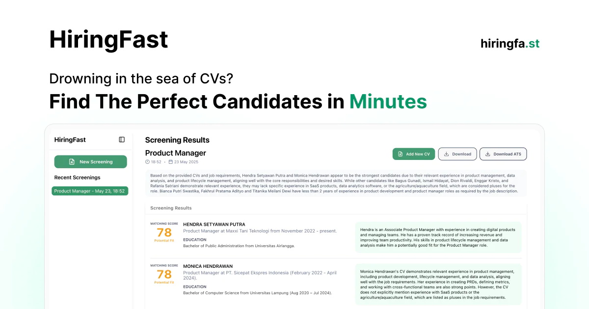 Screenshot of HiringFast