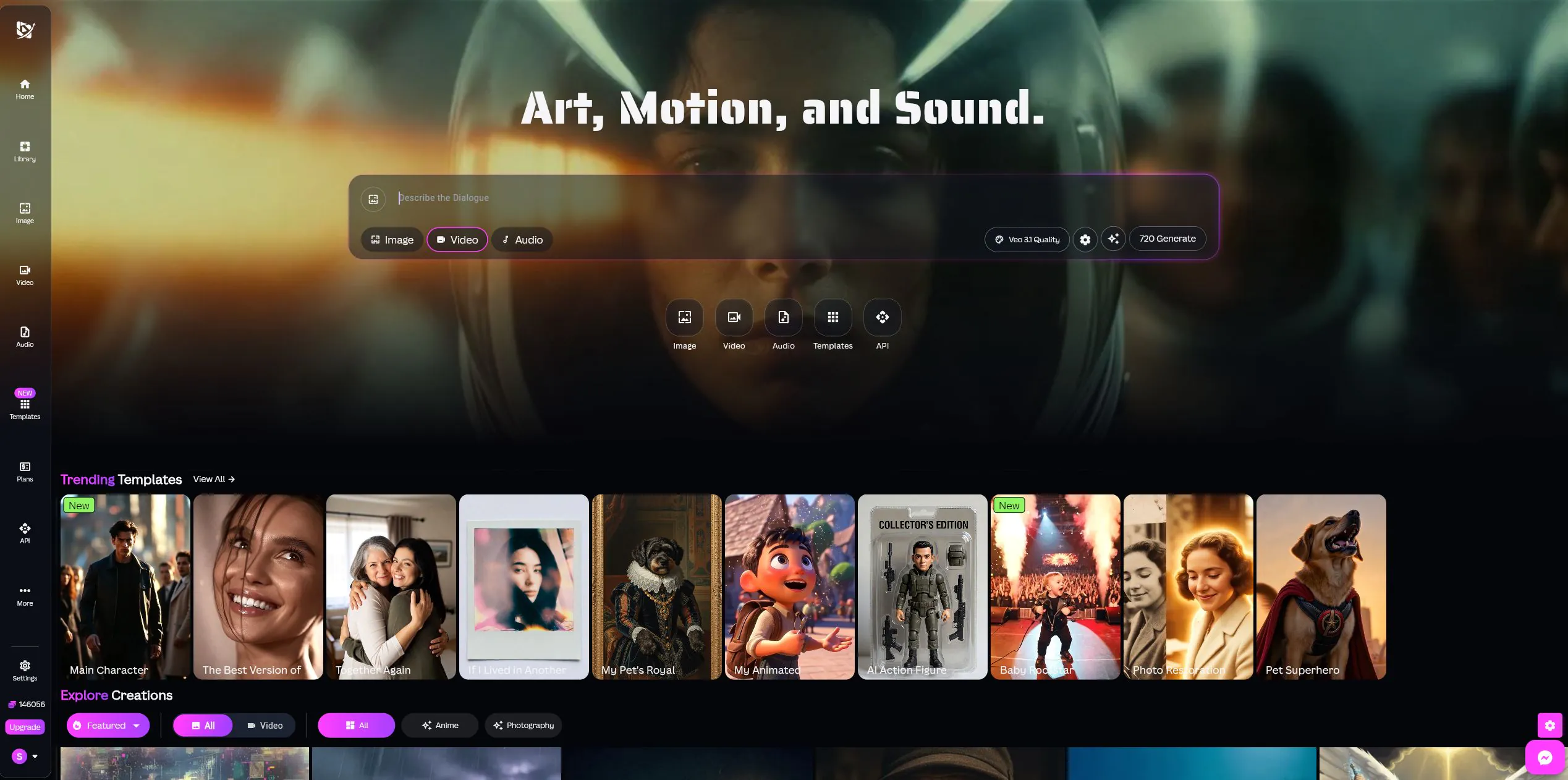 Screenshot of Cliprise AI Video Generator