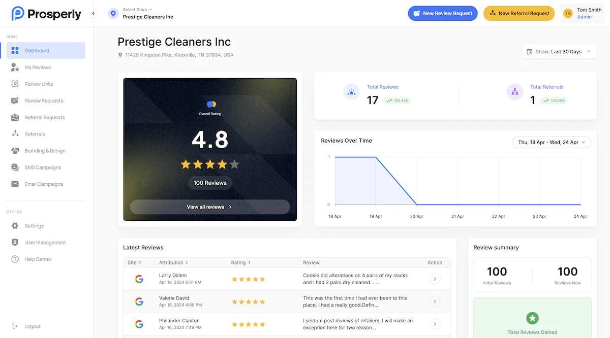 Screenshot of Prosperly