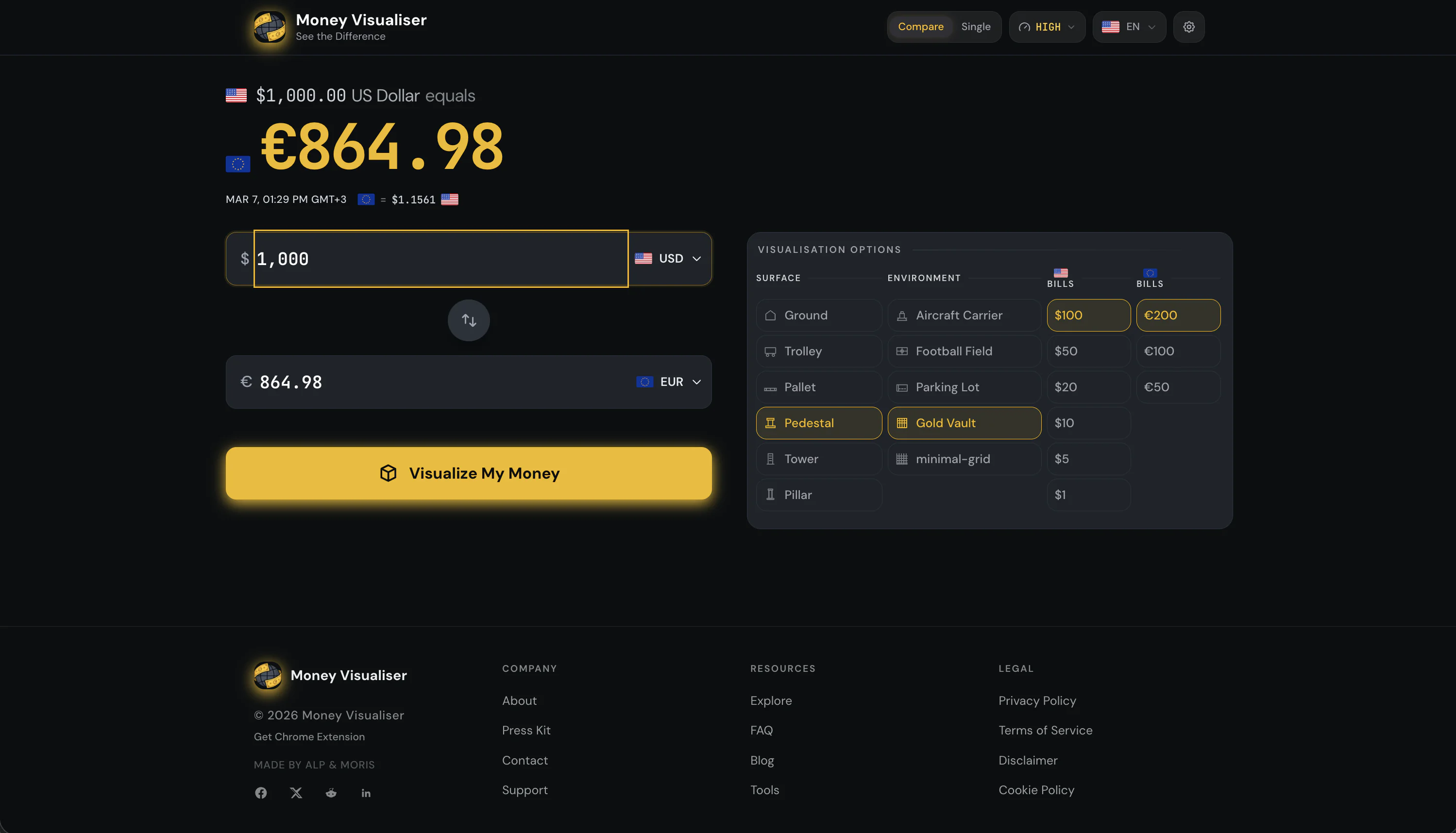 Screenshot of Money Visualiser
