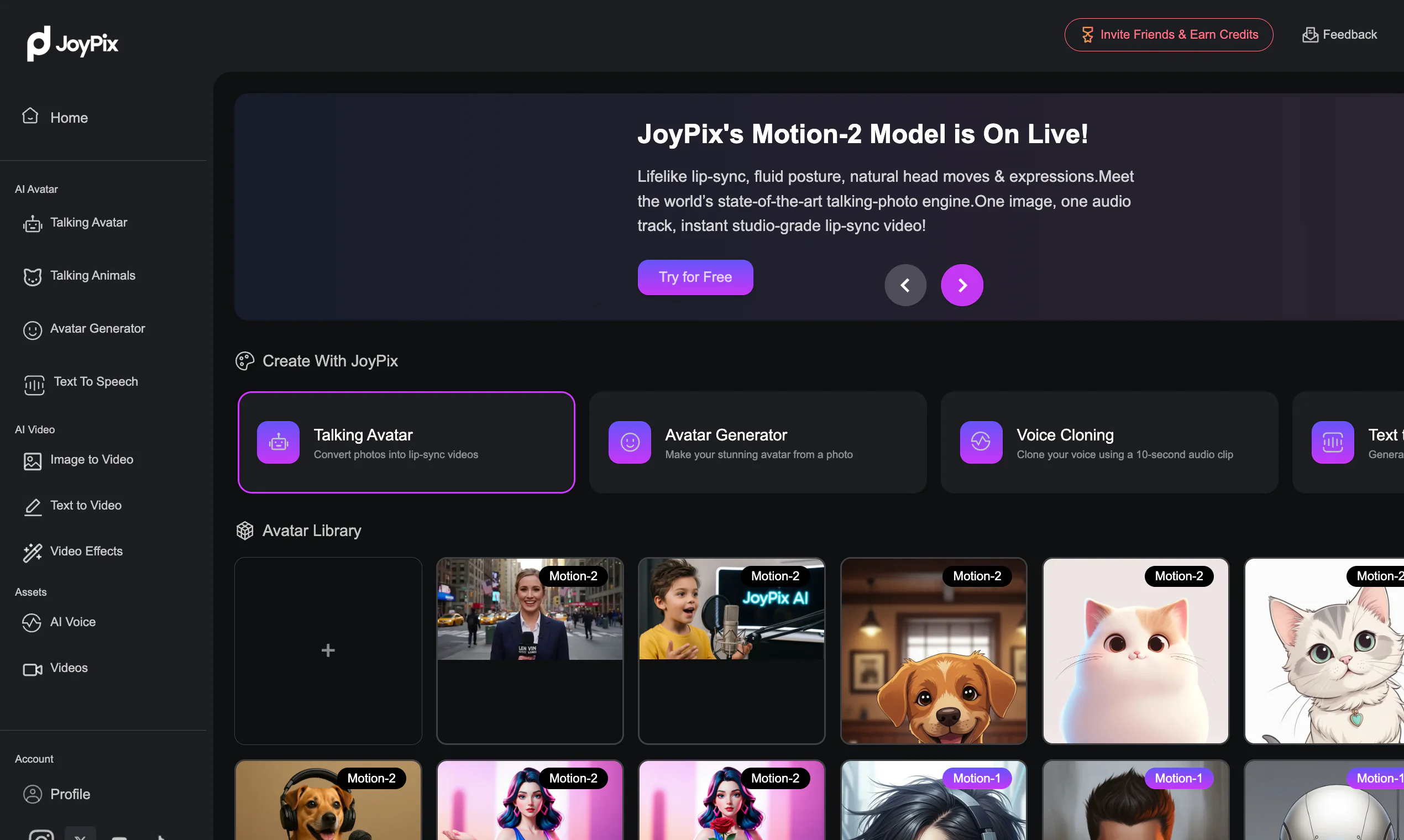 Screenshot of JoyPix AI