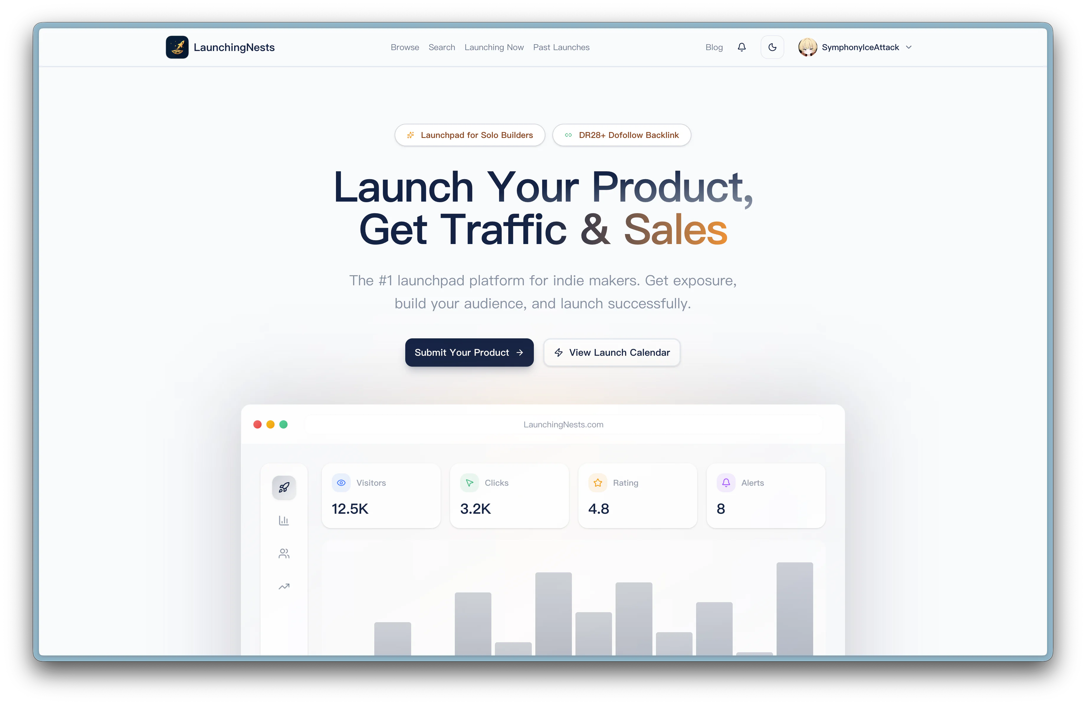 Screenshot of launchingnests