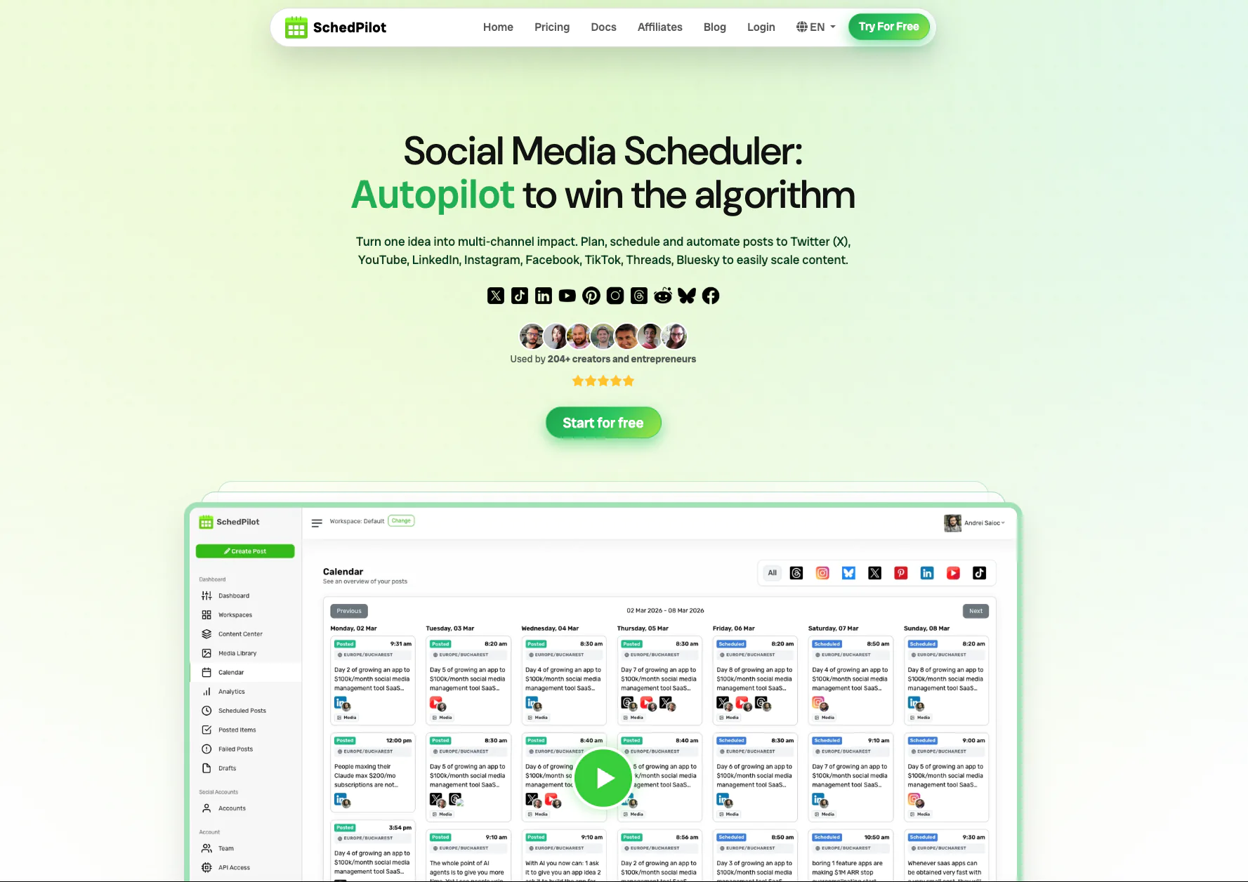 Screenshot of schedpilot