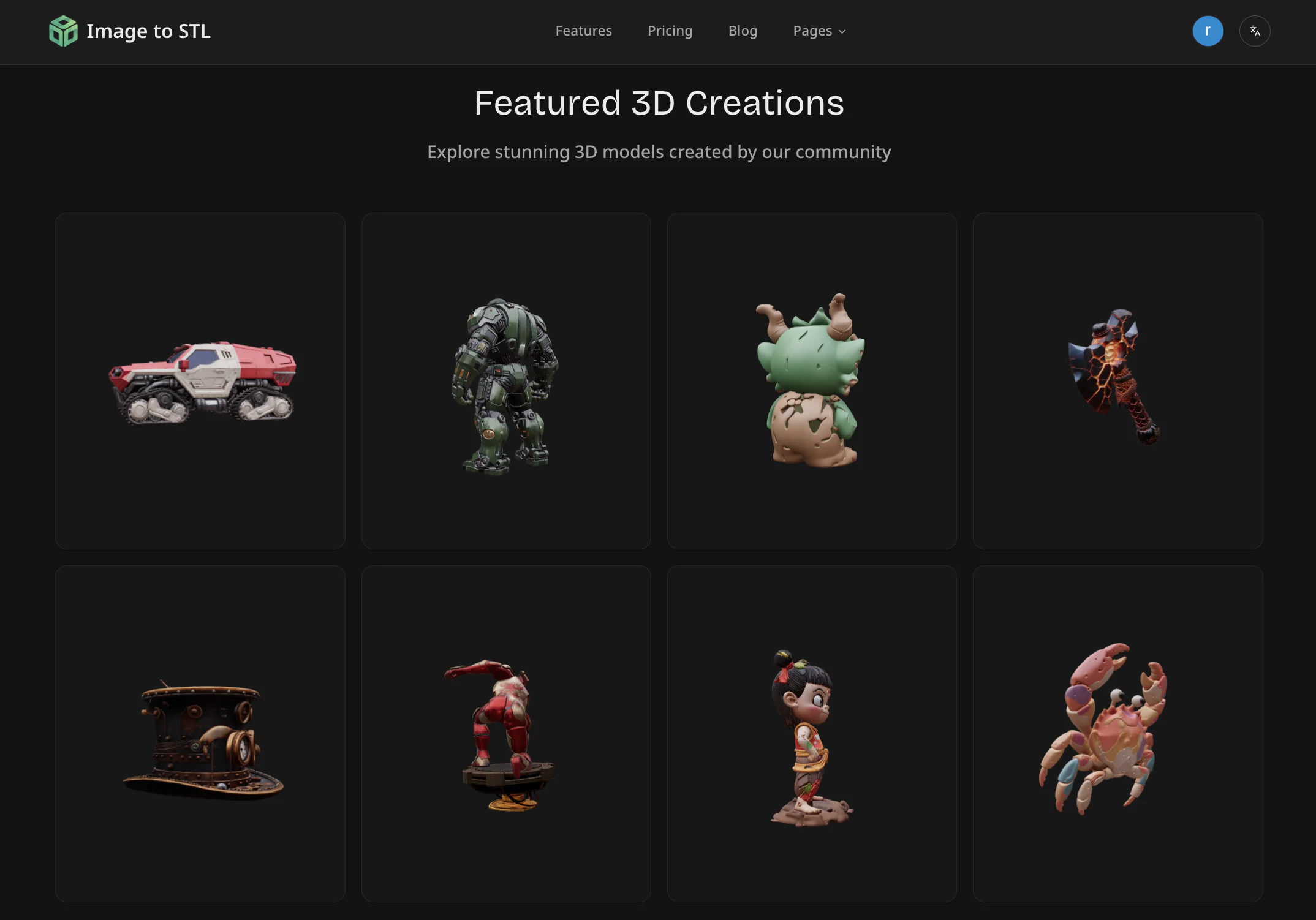 Screenshot of IMAGE TO STL