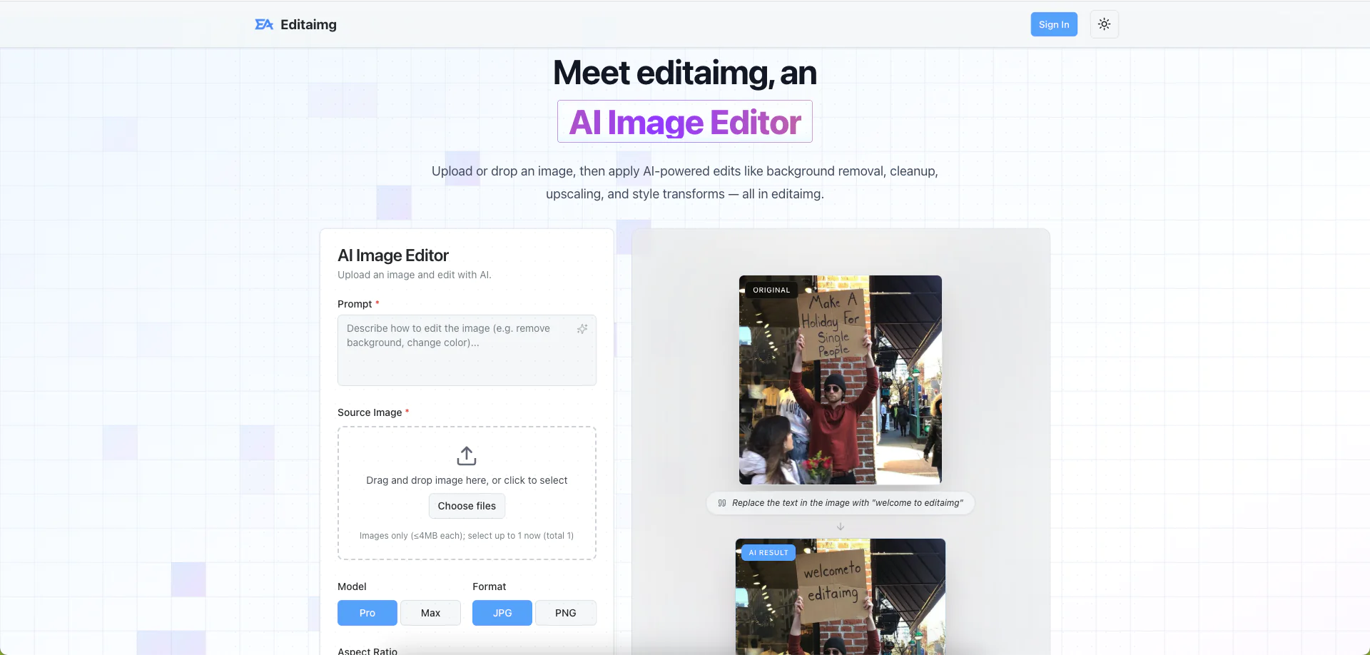 Screenshot of Editaimg