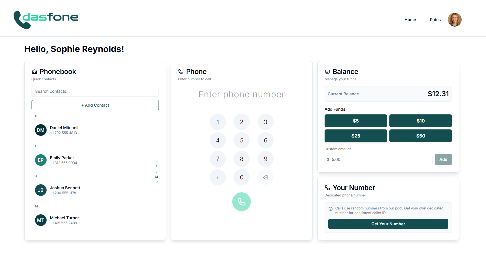 Screenshot of dasfone