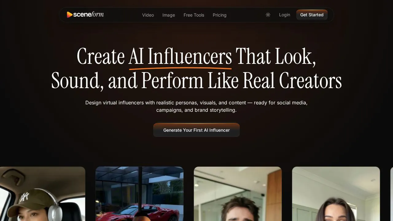 Screenshot of AI Influencer Generator