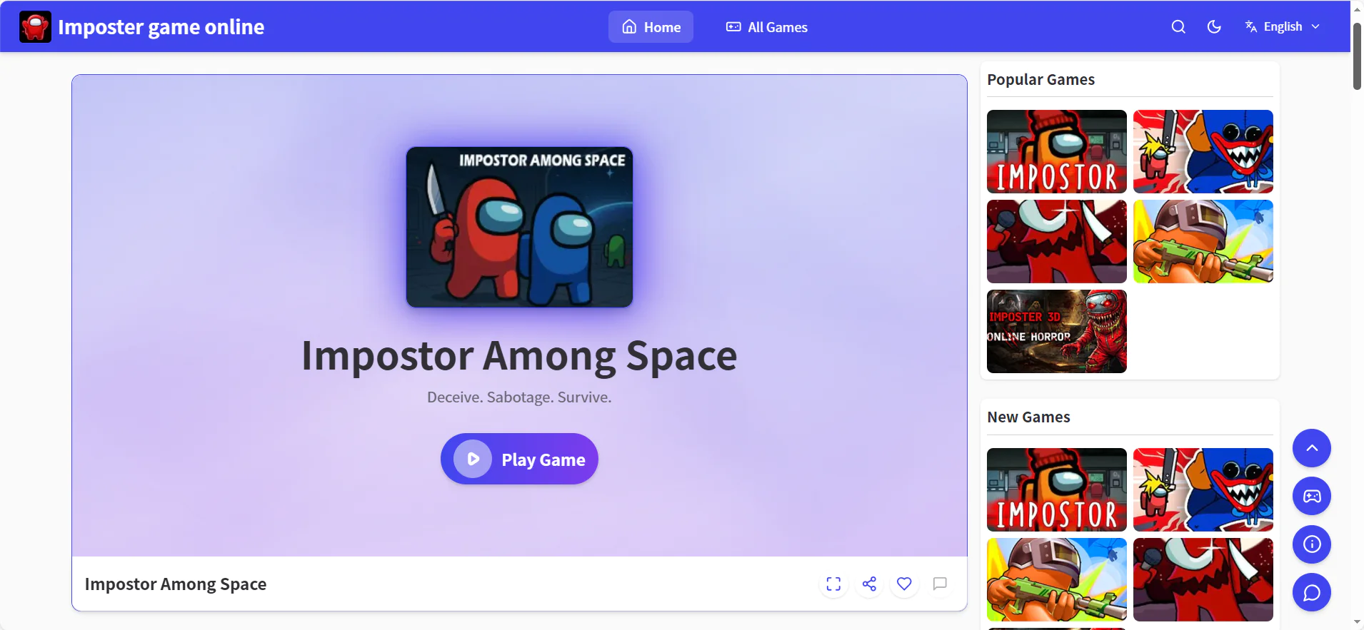 Screenshot of Imposter Game Online Hub
