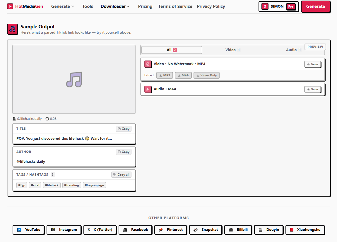 Screenshot 1 of MediaGen · AI Social Media Generator