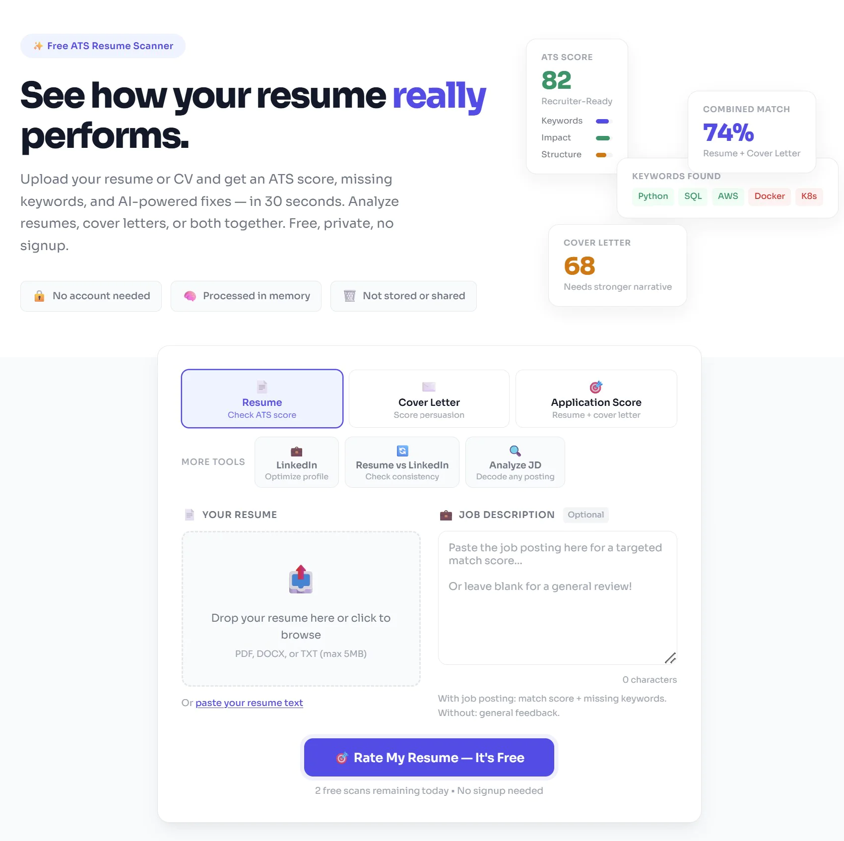 Screenshot of RateMy.cv