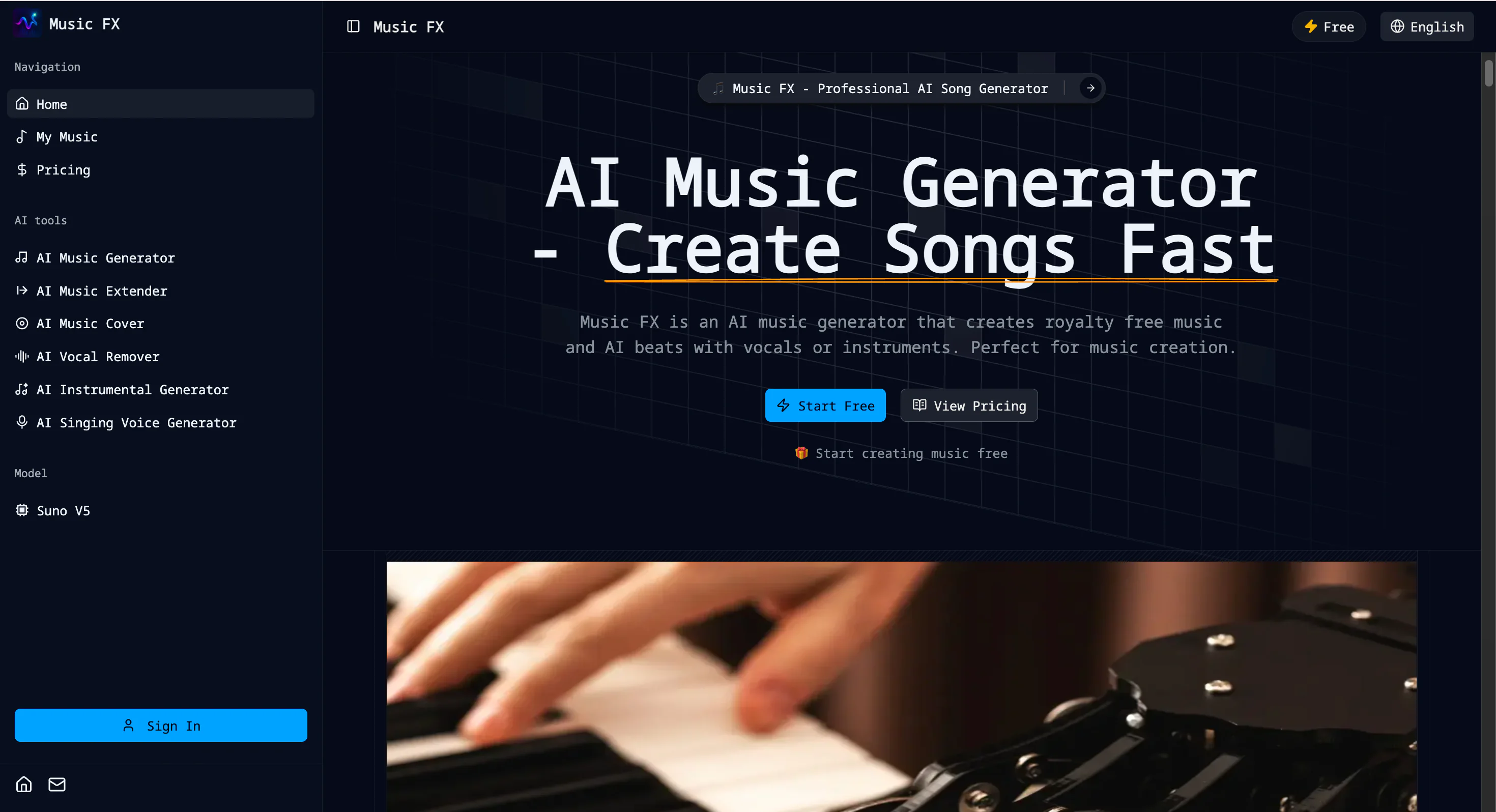 Screenshot of Music FX