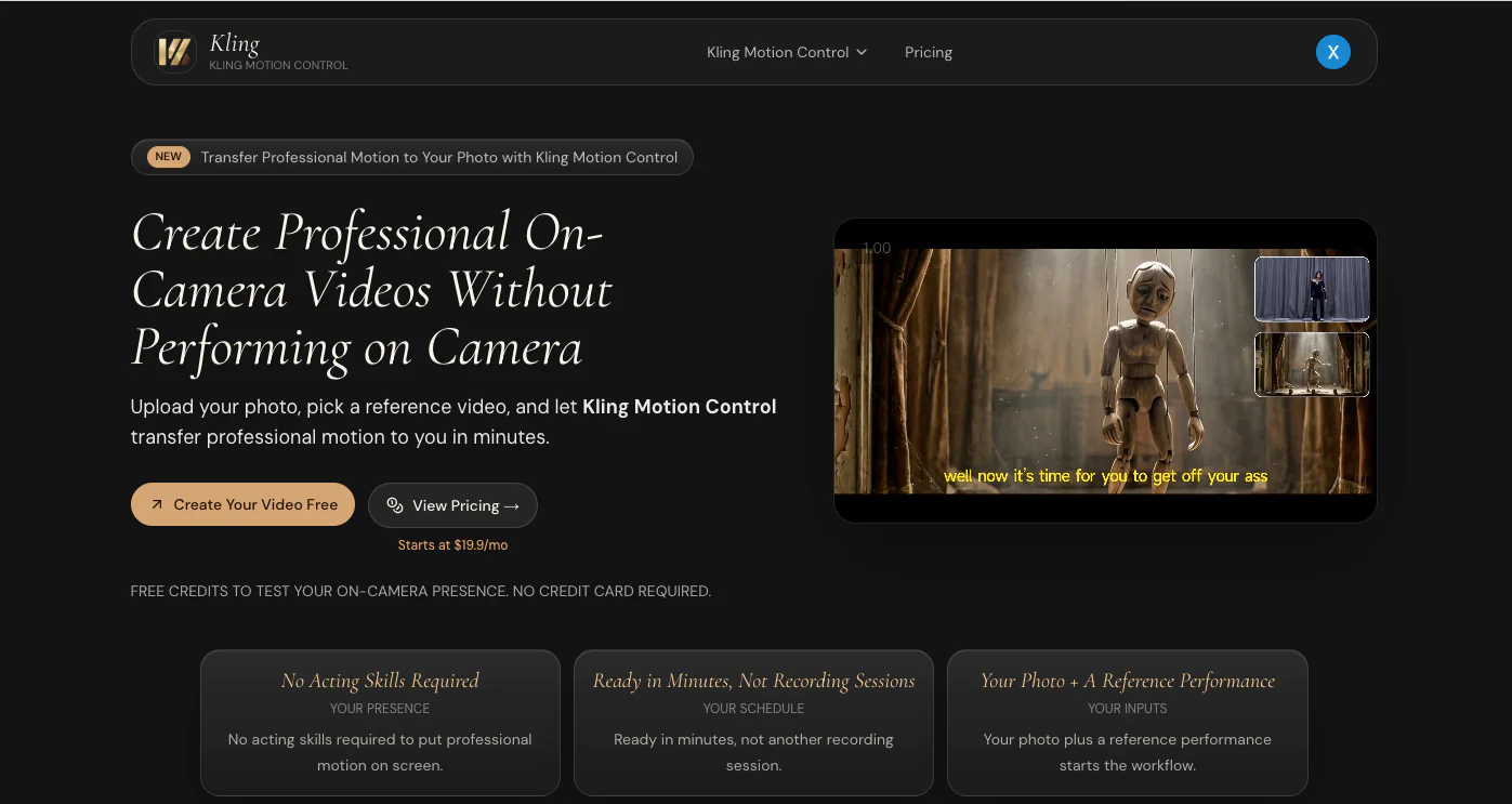 Screenshot 1 of Kling Motion Control