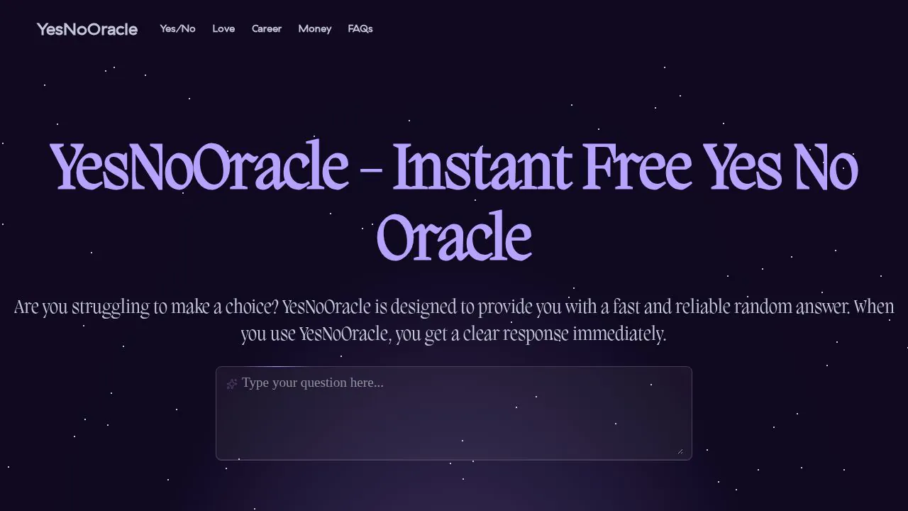 Screenshot of Yes No Oracle