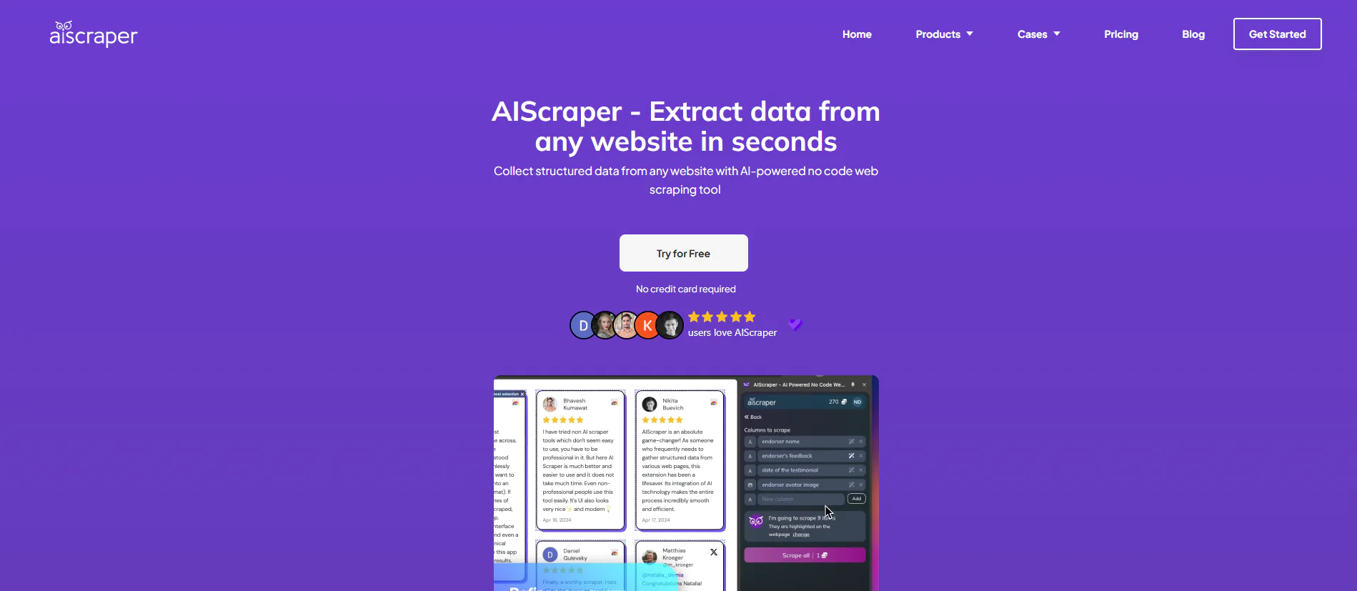 Screenshot of AIScraper