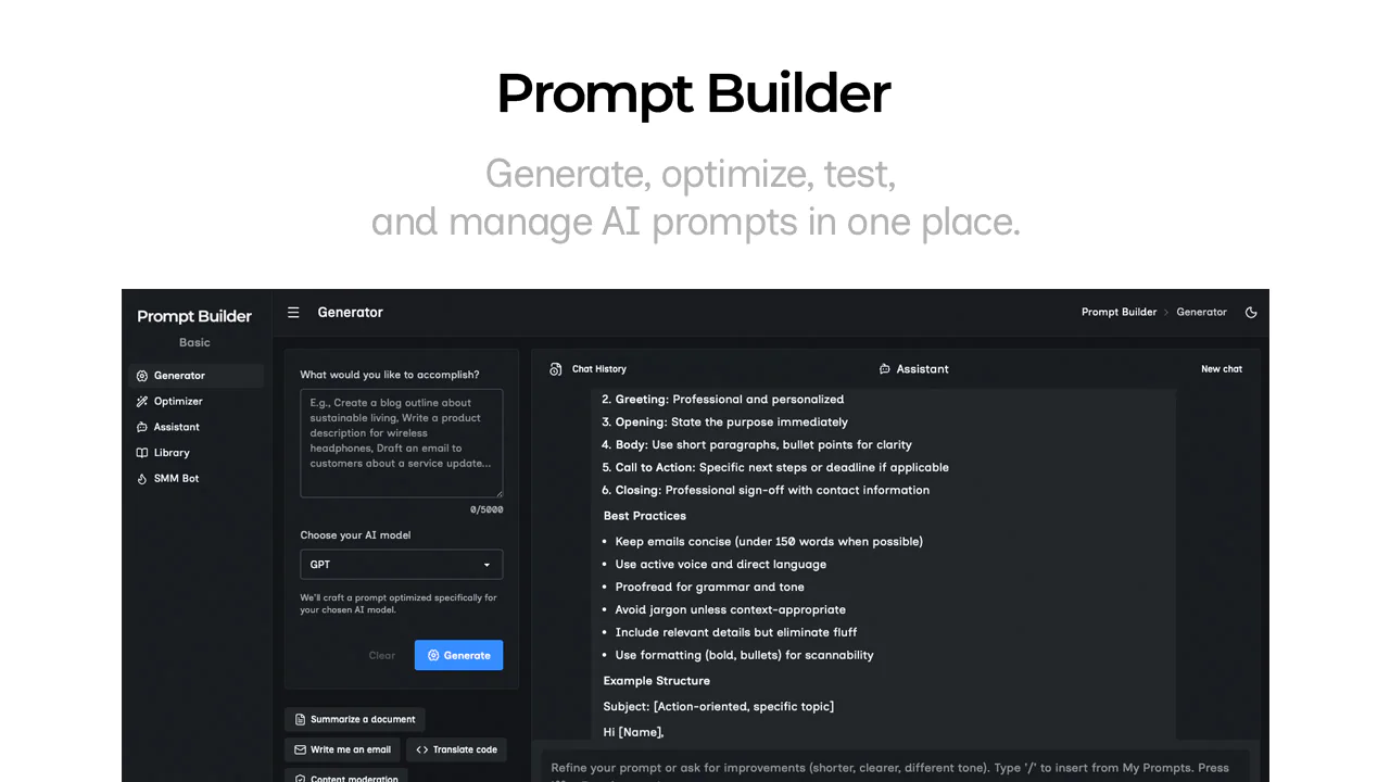Screenshot of Prompt Builder
