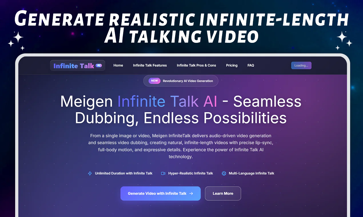Screenshot of Infinite Talk AI
